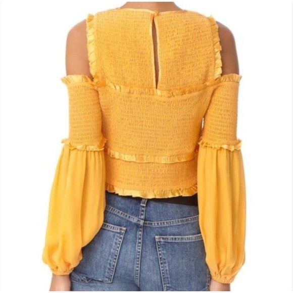 Cinq a Sept Pascal Cold Shoulder Silk Top Sienna size Small - Picture 8 of 11